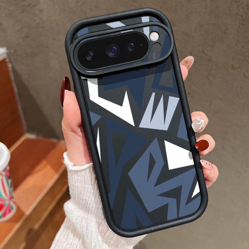 Ударопрочный чехол TPU с геометрическим рисунком для Google Pixel 9 Pro XL 8A 8 7 Pro 7A, матовый мягкий силиконовый защитный чехол для линз телефона