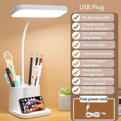USB обучающая светодиодная настольная лампа для общежития, защита глаз, студенческая лампа для чтения книг, ночник, прикроватная лампа для спальни