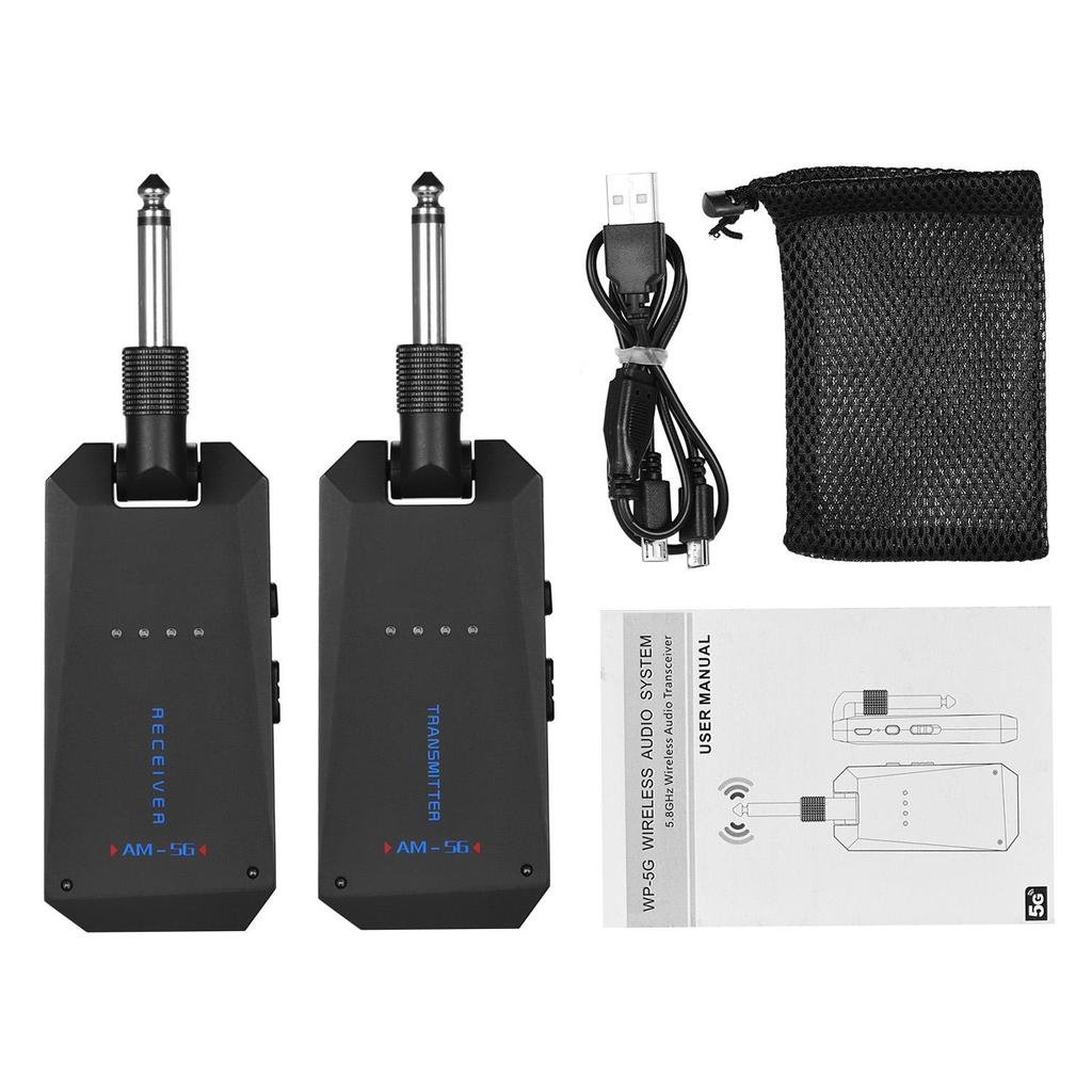 M-5G Беспроводная гитарная система 5,8G Перезаряжаемый аудиопередатчик и приемник ISM Band для электрических бас-гитар, аксессуары для усилителей