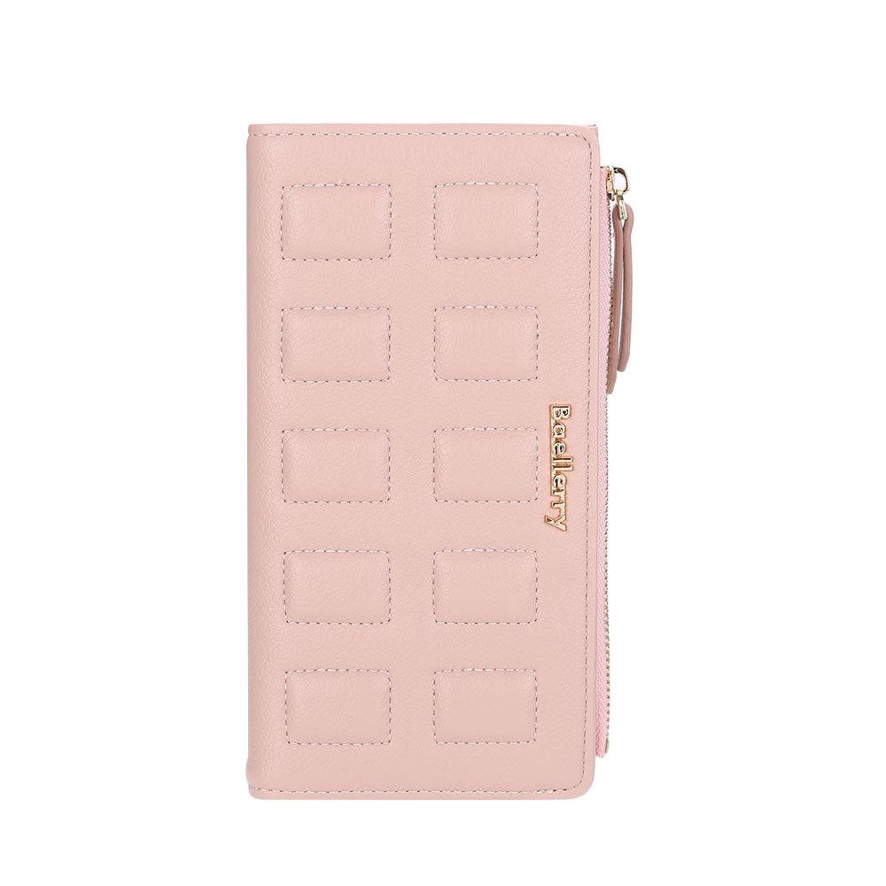 Baellerry Women's Long Purse Zipper Wallet Multi-functional Cell Phone Bag Korean Style Coin Purse PU Leather Clutch Bag Fashion Billfold