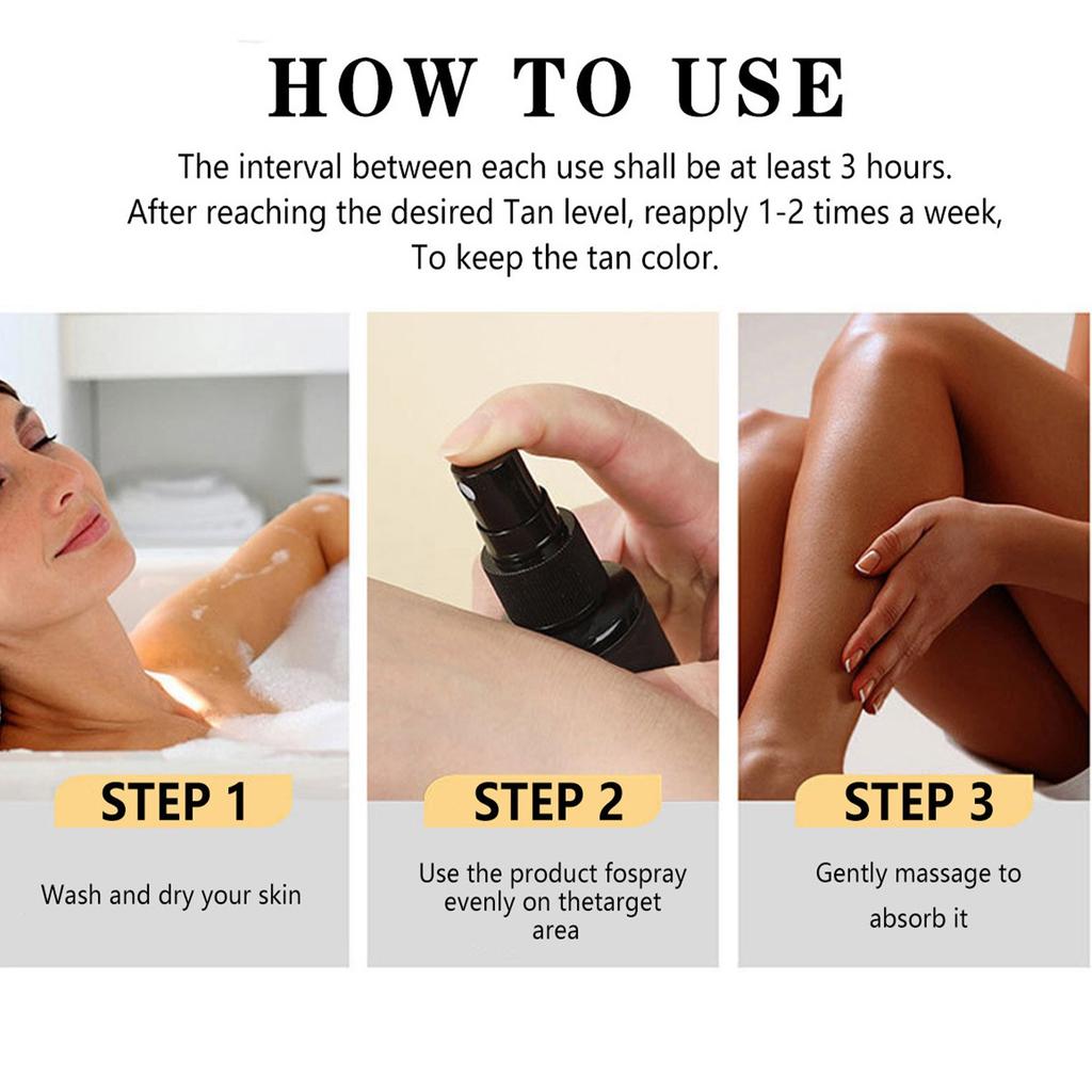 Спрей для загара Интенсивный загар для солярия Стойкий водостойкий для потрясающего загара для тела и лица 60 г
