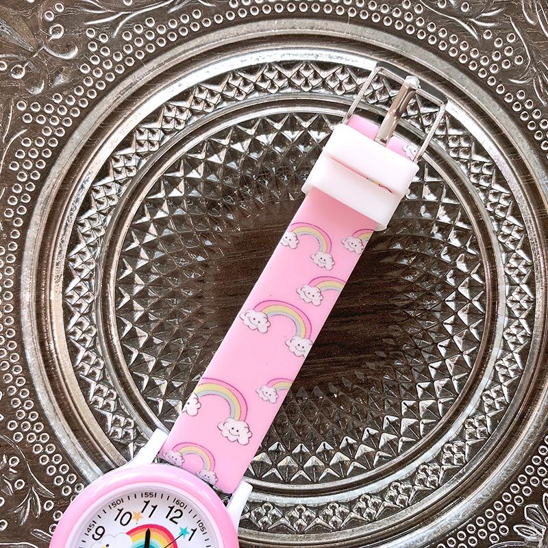 New Rainbow Cloud Printed Silicone Band Children Watch Girl Cute Cartoon Quartz Watches Boys Girl Watch
