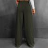 Женские модные однотонные универсальные повседневные брюки с карманами, свободные спортивные брюки с высокой талией и широкими штанинами на шнурке