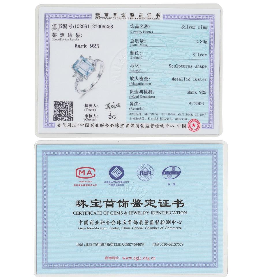 Ювелирный набор. Кольцо и серьги, квадратная форма камня. Представлено в голубом цвете