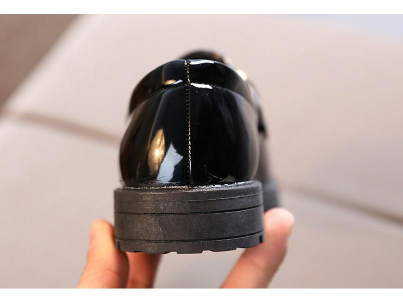 Korean Style 2023 Black Leather Shoes for Kids: Autumn Soft Sole Boys' and Girls' School Performance Footwear