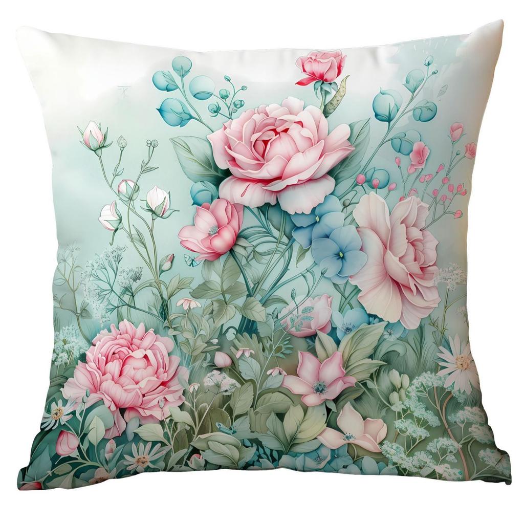 Новая весенняя наволочка с цветочным принтом, мятно-зеленая, для дома, гостиной, дивана, подушки