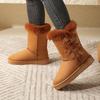 Autumn/Winter Women's Large Medium Top Boots with Thick Warm Sleeve Cotton Boots Snow Boots