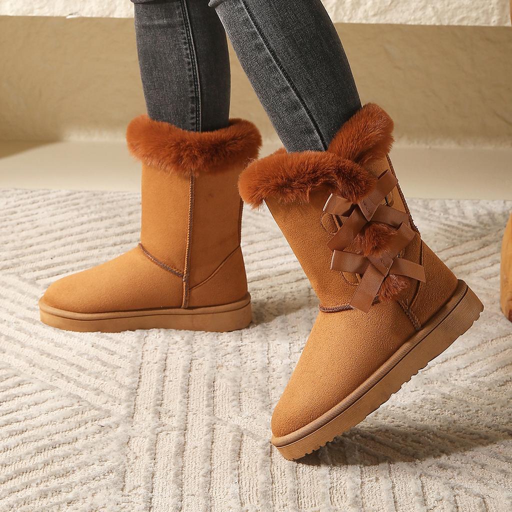 Autumn/Winter Women's Large Medium Top Boots with Thick Warm Sleeve Cotton Boots Snow Boots