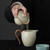 Ru kiln Kung Fu tea set, high-end household tea drinking, ceramic cover bowl, teapot, teacup, complete tea set, gift box.