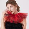 Perfect Match Colored Tulle Ruffled False Collar For Women Three-Layer Fake Collar For Halloween Costume Clown Neck Detachable Collar Shawl