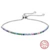 S925 Sterling Silver Bracelet Colorful Tennis Chain