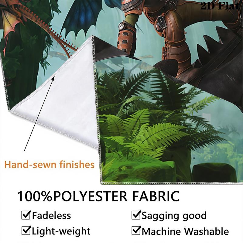 How to Train Your Dragon Wall Tapestry Aesthetic Wall Hanging Printed Fabric Blanket Decorative Tapestries for Bedroom Living Room Home Decor