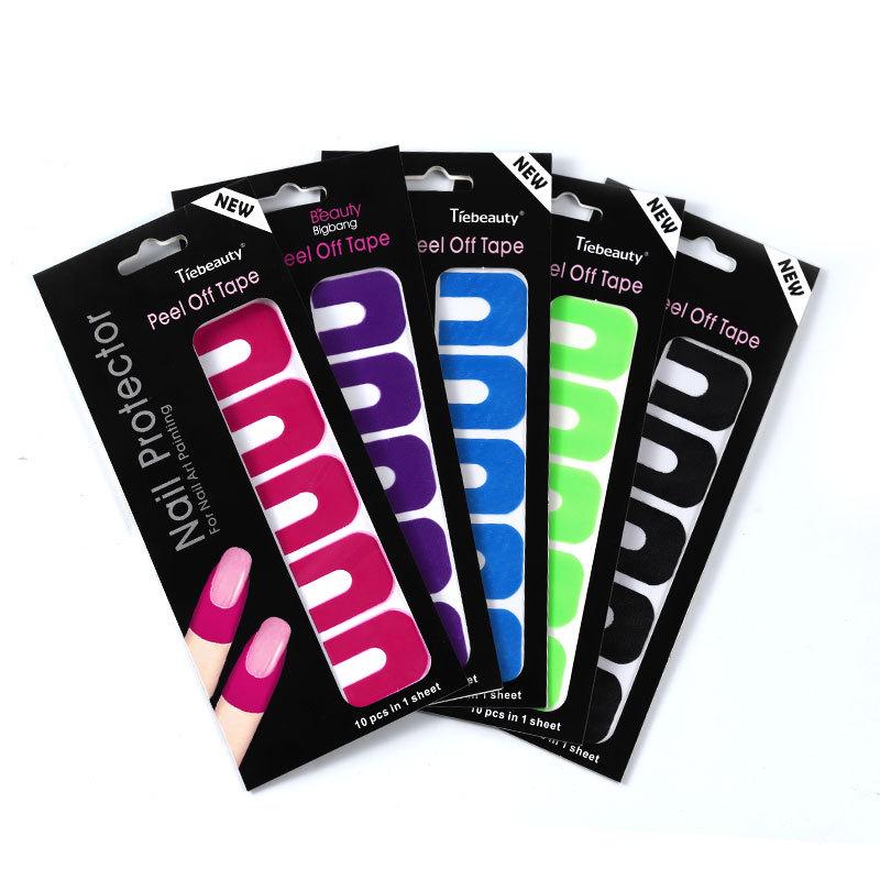 10 шт./лист защитных наклеек для лака для ногтей, держатель для инструментов, креативный U-образный, водонепроницаемый, прочный, чехол для пальцев маникюрного инструмента