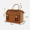 House-Shaped Wicker Basket with Lid - Handwoven Rattan Storage Basket for Home Decor, Kids Picnic, Organizer | Decorative Brown Woven Gift Box,