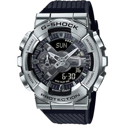 Мужские часы G-SHOCK GM-110-1AJF [G-SHOCK Youth Metal GA-110 Silver] круглые черные