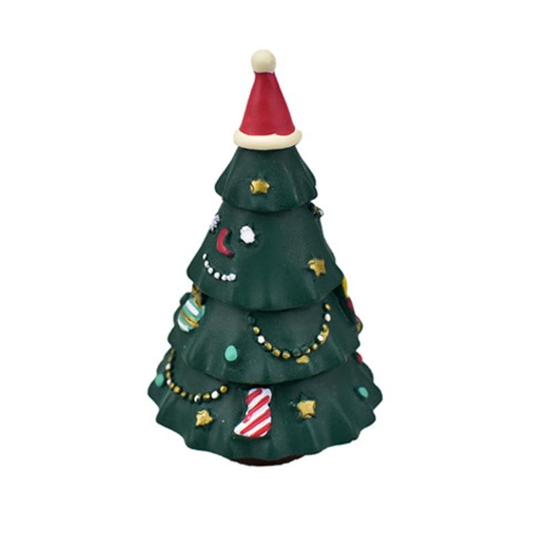 Miniature Festival Pine Sculpture Handcrafted Resin Christmas Tree Desk Decoration For Seasonal Celebration Display