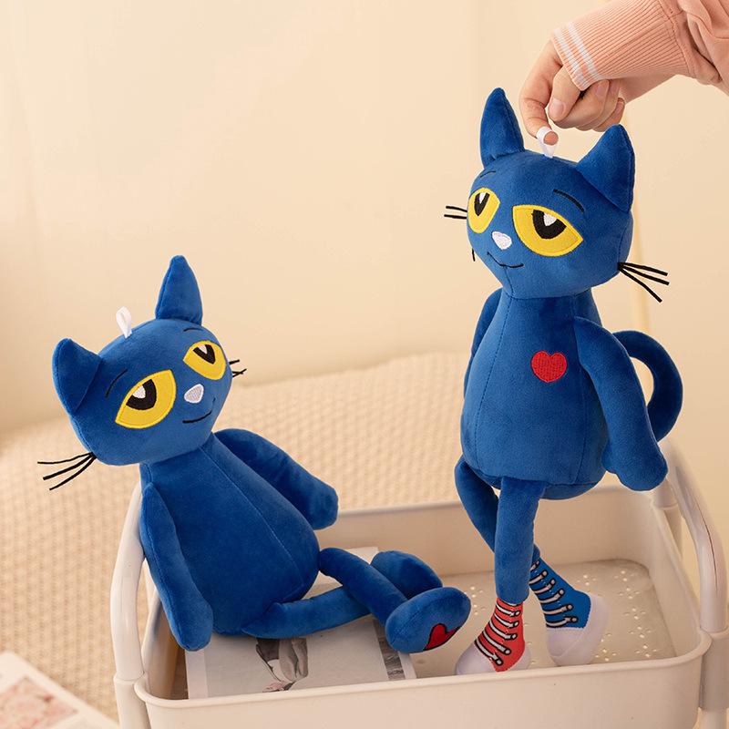 Мягкая игрушка кошка Синяя кукла кошка Тряпичная кукла