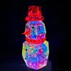 LED Prismatic Iridescent Snowman Ornaments USB Powered 3D Light Up Snowman Colorful Christmas Night Light for Home Party