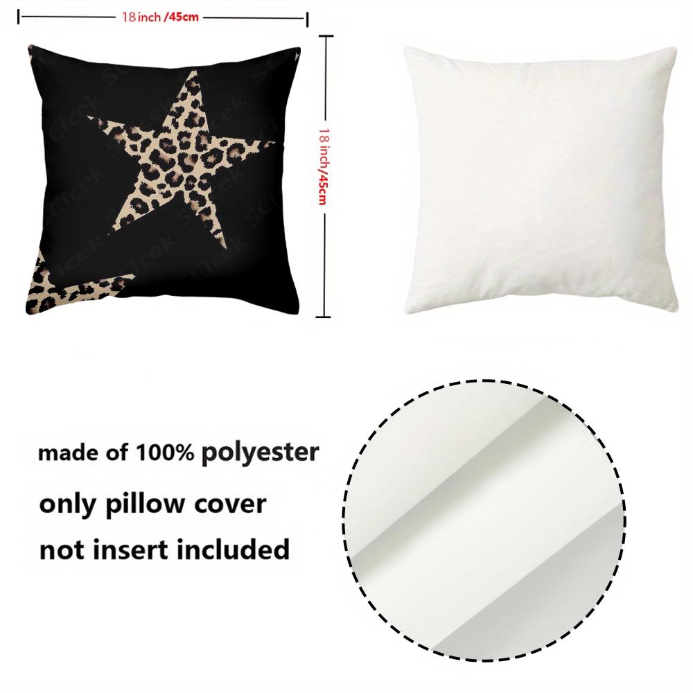 Leopard Star Pattern Black Cushion Covers Set Of 4 Polyester pillowcase, sofa decorative cushion cov Headboard Pillow
