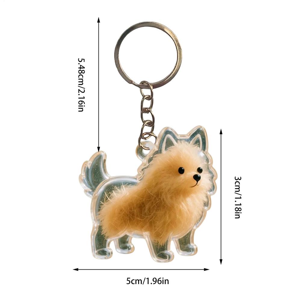 Dog Hair Storage Pendant Keychain Transparent Dog Fur Collector Pendant Souvenir Collection Gift Bag Decoration Keychain Jewelry