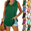 Women's Fashion Solid Color V Neck Sleeveless Slim Tank Top