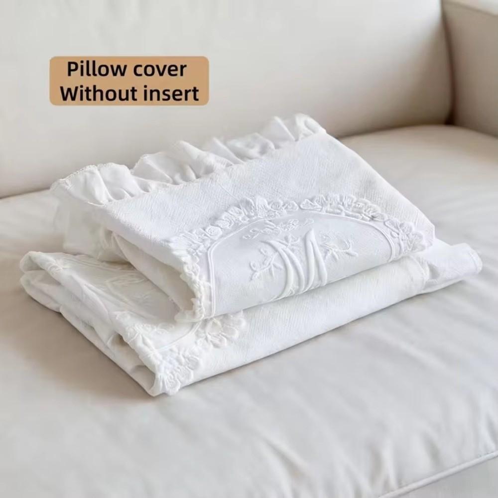 Washed Material Pillow Cover French Lace Bedroom Pillow Shell Comfortable Cushion Cover