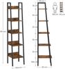 VASAGLE Ladder Shelf, 5-Tier Narrow Shelf, Bookshelf for Home Office, Living Room, Bedroom, Kitchen, Industrial, Rustic Brown and Black LLS109B01