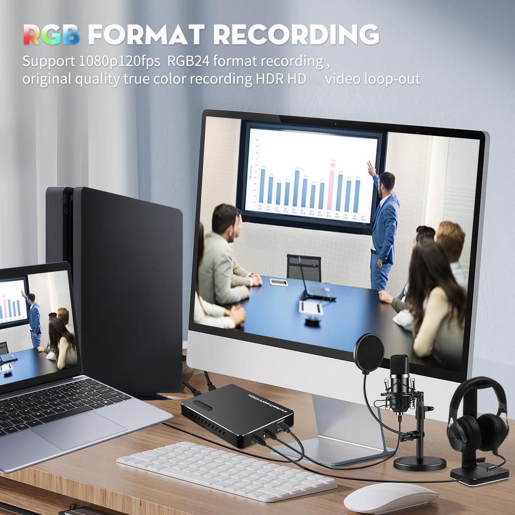 Карта видеозахвата HDTV Usb-C3.1 Высокая частота обновления Dslr Планшет 240 Гц Захват высокой четкости RGB Аксессуары для прямой трансляции Ps4