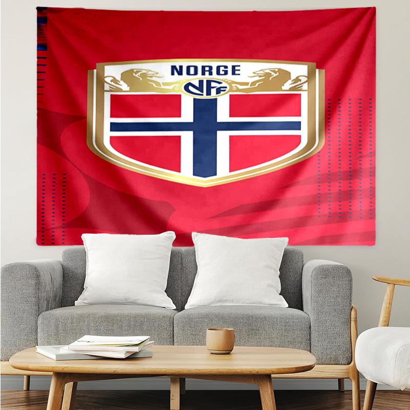 1PC Norwegian Football Crest Tapestry, Unique Design Tapestry, Suitable for Bedroom,Livingroom, Playroom,Heartwarming Holiday Gifts