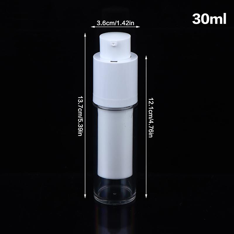 1PC 15/30/50ml Vacuum Pump Bottles Frosted Clear Round Lotion Foundation Jar Rotating Lifting Lid EmptyTravel Cosmetic Dispenser