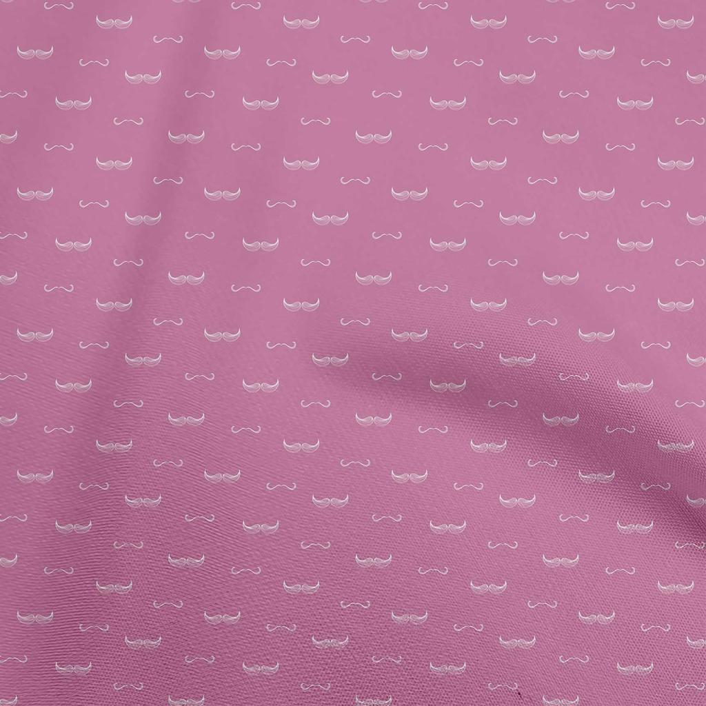 oneOone Cotton Flex Blue Fabric Moustache Craft Projects Decor Fabric Printed By The Yard 40 Inch