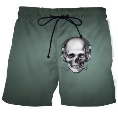 Beach Shorts Men's 3D Skull Print, Informal Sports Shorts, Comfortable Surf Shorts for Summer