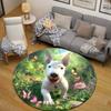 Contemporary Round Pop Art Multicolor Area Rug, Non-Slip Floor Mat for Bedroom