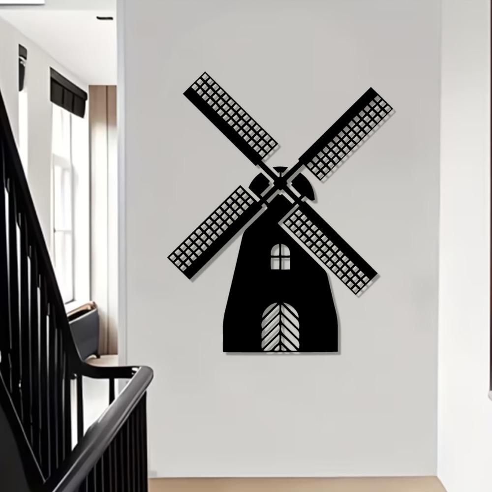 1 шт. Очаровательная ветряная мельница, металлическое настенное искусство, устойчивая к погодным условиям железная скульптура для Нового года, Пасхи, фермерского дома, забора сада, стены патио, наружного декора