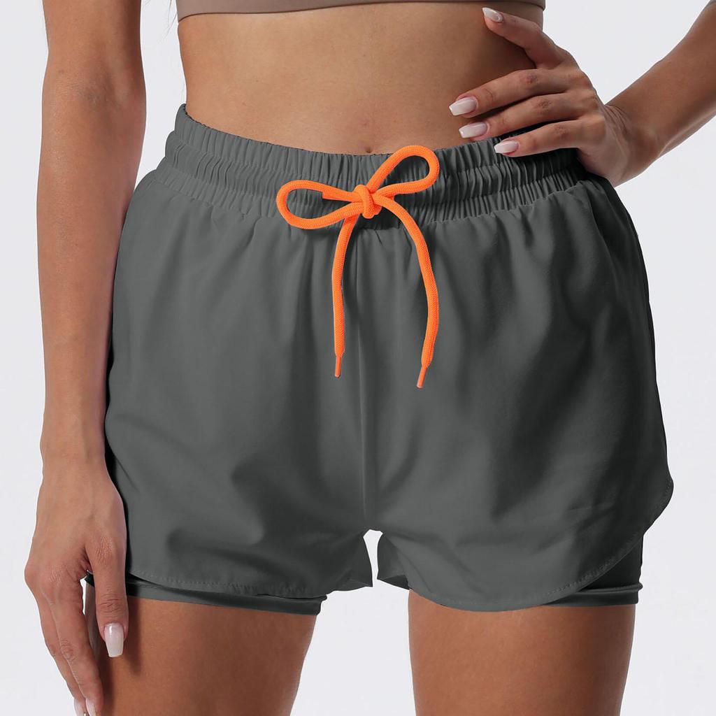 Women's Quick-Dry Summer Sports Yoga Hot Shorts - Breathable, Anti-Exposure, Two-in-One Fitness and Night Running Pants
