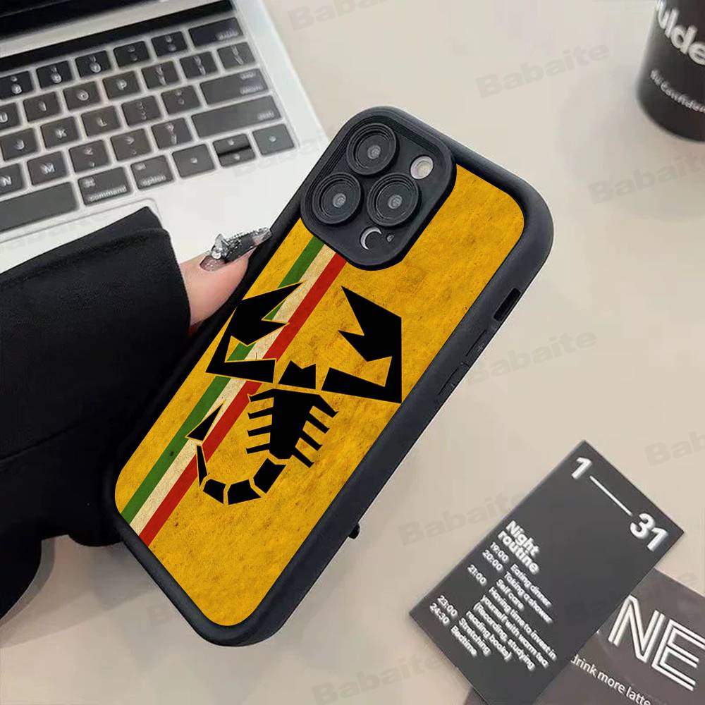 Чехол для телефона ABARTH Italy Для IPhone 17 16 15 14 13 12 11 Pro Max Plus Силиконовый противоударный чехол