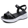 Fashion Women Sandals Shoes Genuine Leather Ladies Platform Sandals Flat Sneakers Low Wedges Summer Gladiator Female Sandals