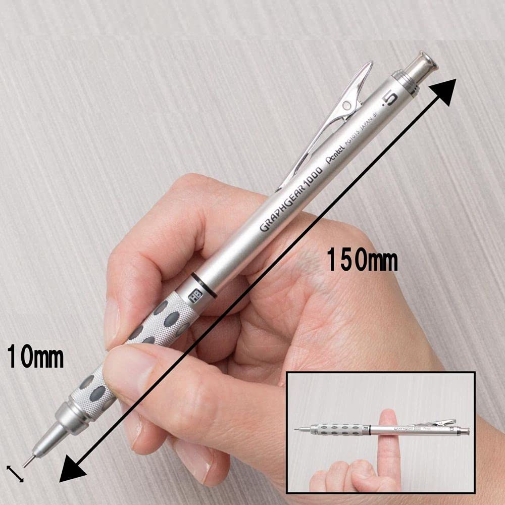 PENTEL Механический карандаш GraphGear 1000 PG1019 Серебристый 0.9 мм