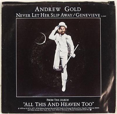 7-дюймовая пластинка ANDREW GOLD Never Let Her Slip Away K13111 Asylum Records 1978 США Рок Б/у