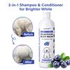 Professional Dog Whitening Shampoo Blueberry Brightening Formula Enhances Fur Shine Softness Pet Grooming Care