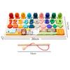 4-in-1 Wooden Animals Numbers Magnetic Fishing Game Digital Shape Cognition Matching Block Preschool Children Educational Toys