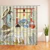 Japanese-style Shower Curtain 3d Ink Painting Bathroom Curtain Waterproof With Hooks 180*240CM Shower Curtain Polyester Fabric
