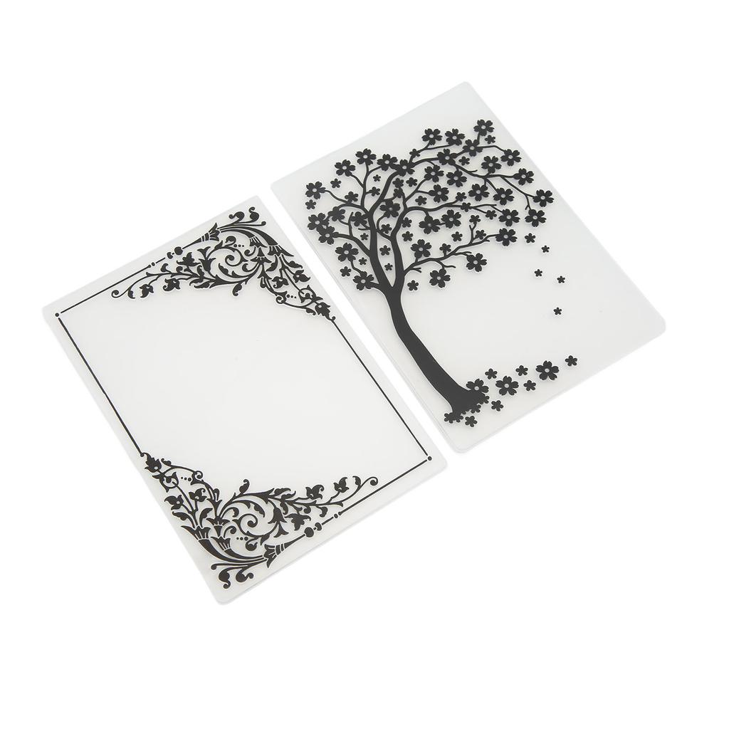 2pcs Embossing Folders Plastic Material Decorative Textures DIY Making Embossed Designs Templates