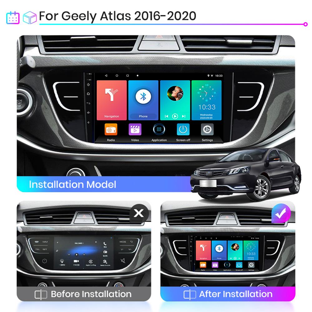 Android Car Radio For Geely Atlas NL-3 2016-2020 Multimedia Player Head Unit Stereo GPS Navigation BT WIFI 1+16GB