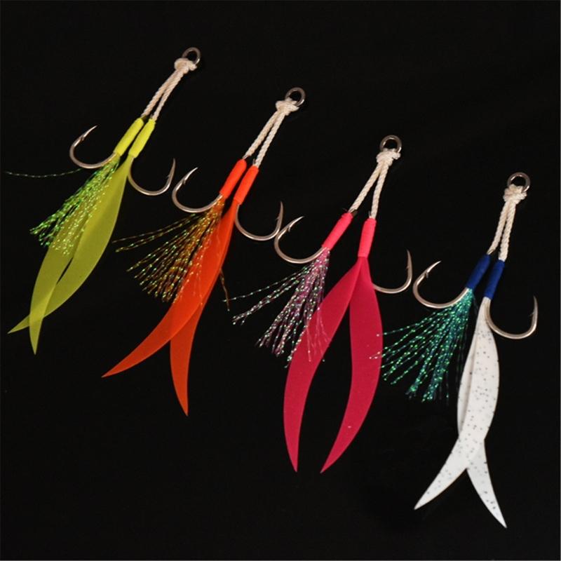 Двойной Assist Hook для вертикальной джиговой ловли, 10 шт. Крючки для джиггинга, Крючки-заменители для медленно тонущих джигов