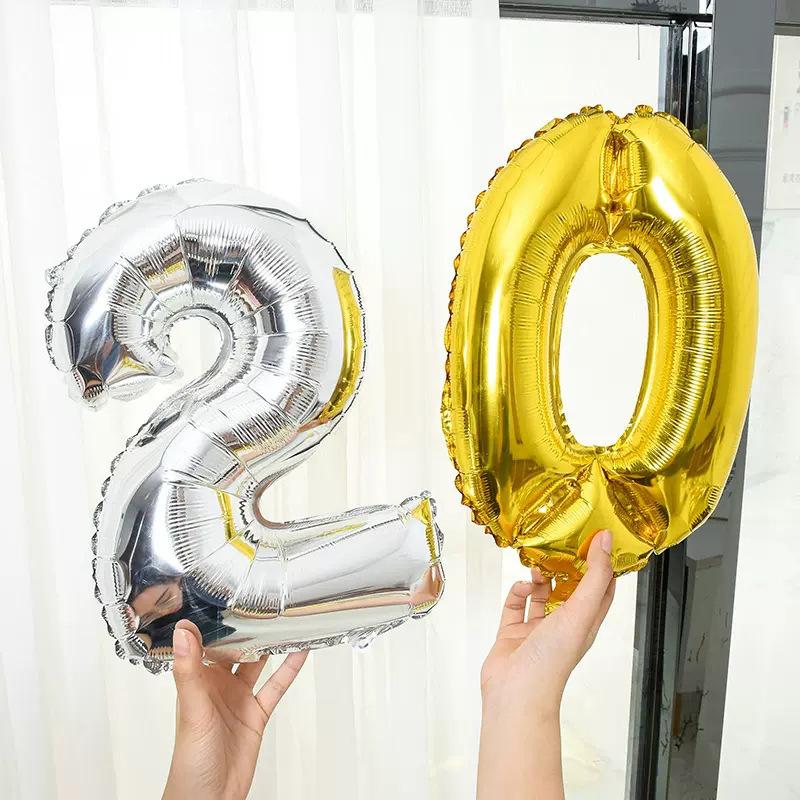 32-дюймовые фольгированные шары-цифры 10 20 30 40 50 60 70 80 90 лет Декор для дня рождения взрослого или пожилого человека, юбилей, воздушный шар