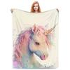 Cartoon Rainbow Unicorn Flannel Blanket Air Conditioner Nap Blanket Explosion Suitable For Bedroom Bed Sofa Travel