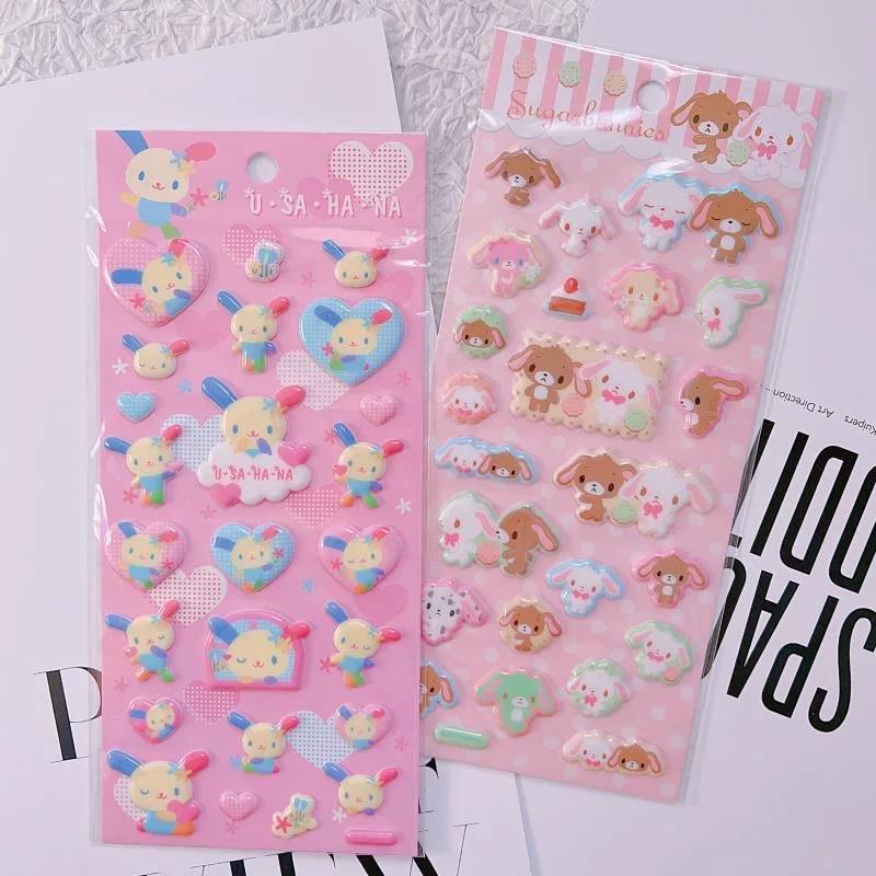 Новые Sanrio Usahana Sugarbunnies 3D Стикеры-пузыри Игрушка Декоративные наклейки для дневника девочки Чехол для телефона DIY Украшение для камеры Игрушка Подарок