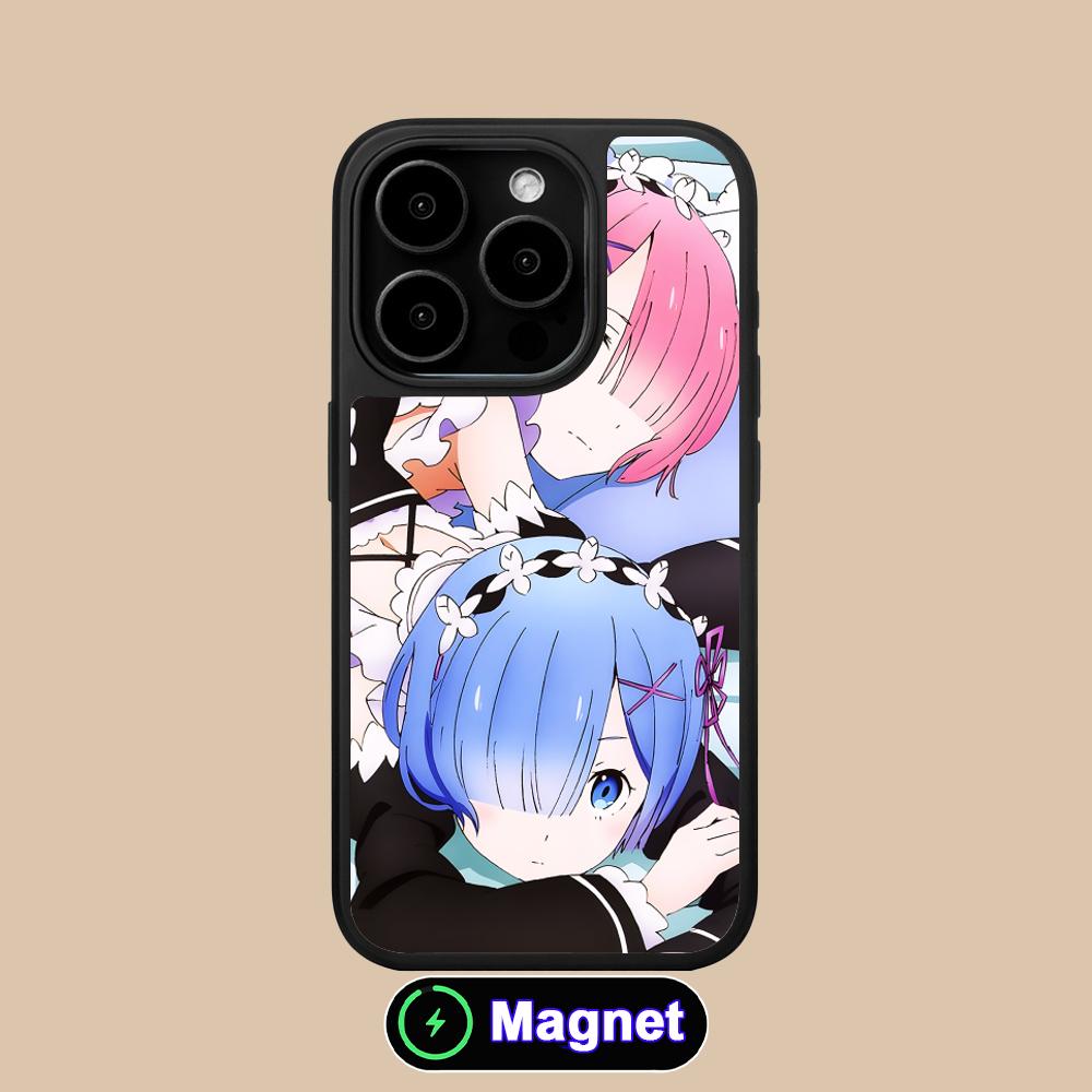 Чехол для мобильного телефона ReZero Rem Ram с матовой поверхностью и поддержкой MagSafe для iPhone 17 16 15 14 13 12 11 Air Pro Max Plus Цветная крышка
