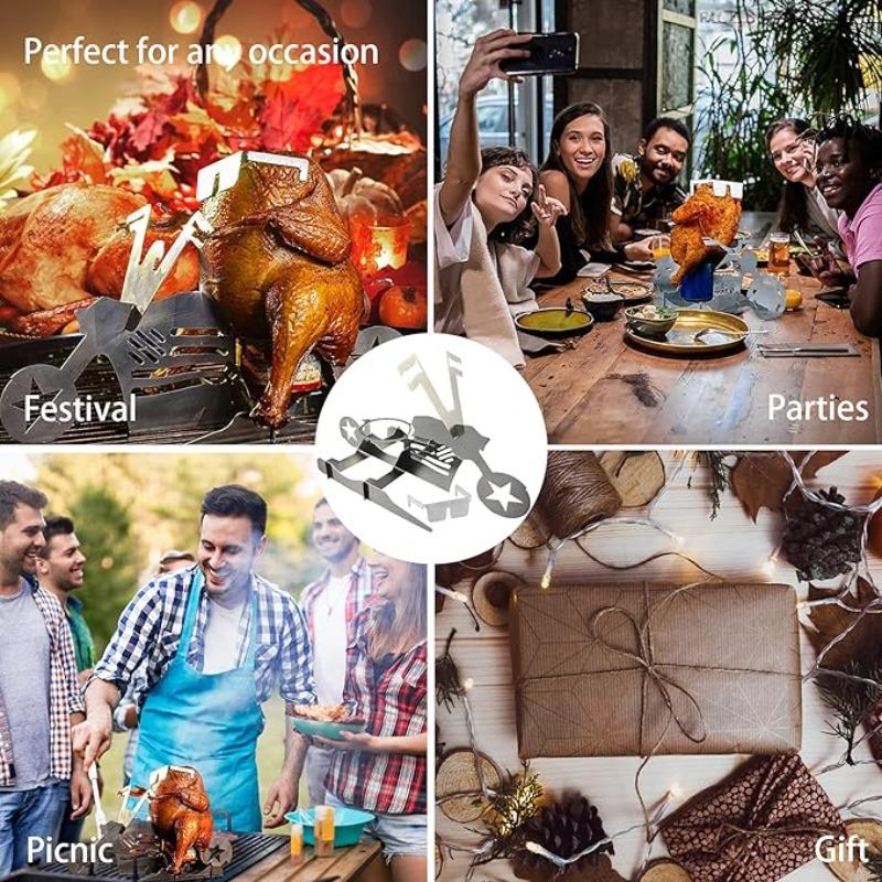 Подставка для жареной курицы для барбекю на открытом воздухе, переносная подставка для курицы из пивной банки для гриля, полированная нержавеющая сталь, подставка для жареной курицы для гриля